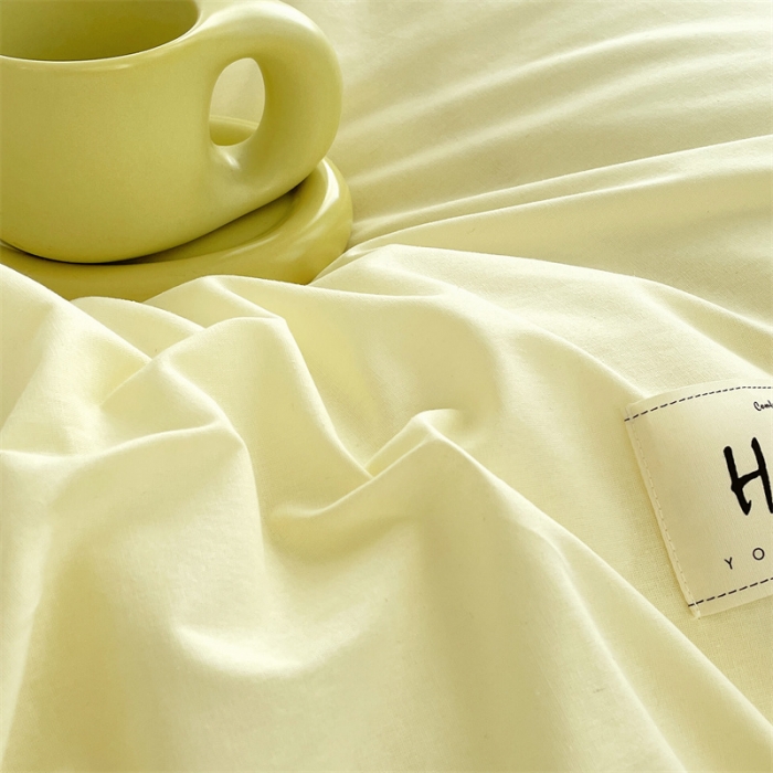 91家纺网 家纺一手货源 找家纺 798家纺 2022新款纯色全棉水洗棉单品被套 米白+豆绿