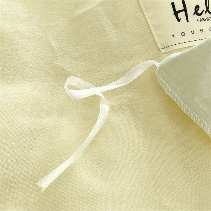 91家纺网 家纺一手货源 找家纺 798家纺 2022新款纯色全棉水洗棉单品被套 米黄+豆绿