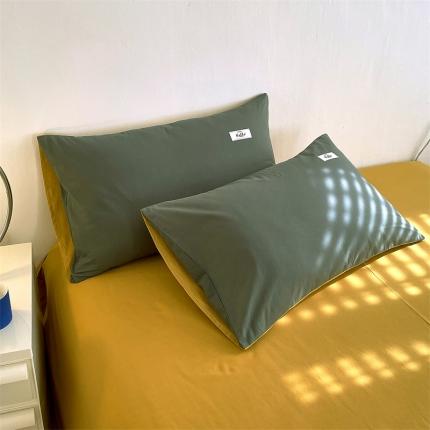 91家纺网 家纺一手货源 找家纺 （总）798家纺 2022新款纯色全棉水洗棉枕套一对