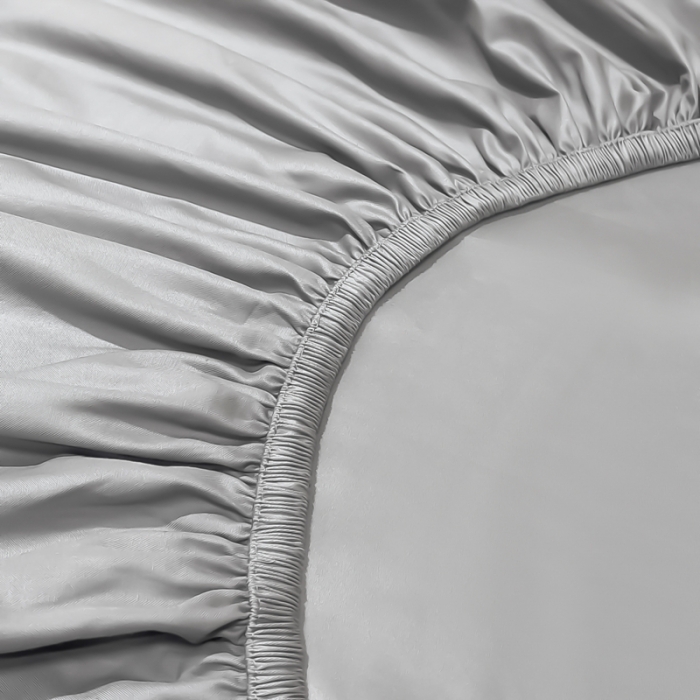 91家纺网 家纺一手货源 找家纺 A类50支贡缎全棉床笠单件防尘保护套全包纯棉床罩 梵克-典雅灰