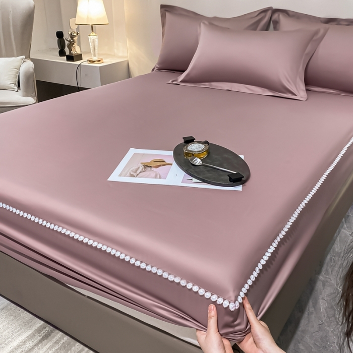 91家纺网 家纺一手货源 找家纺 A类50支贡缎全棉床笠单件防尘保护套全包纯棉床罩 梵克-香芋紫