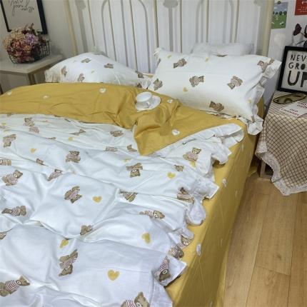 91家纺网 家纺一手货源 找家纺 （总）棉生活 2022新款韩系花边碎花四件套