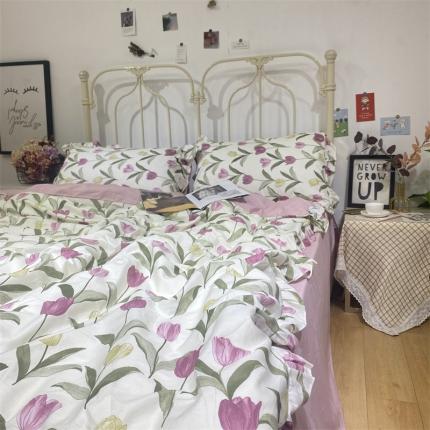 91家纺网 家纺一手货源 找家纺 （总）棉生活 2022新款韩系花边碎花四件套