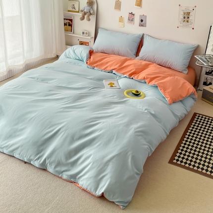 91家纺网 家纺一手货源 找家纺 （总）蓝淋家纺 2022新款纯色双拼四件套