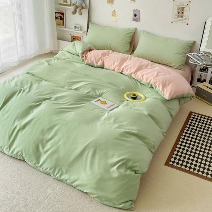 91家纺网 家纺一手货源 找家纺 （总）蓝淋家纺 2022新款纯色双拼四件套