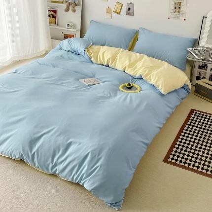 91家纺网 家纺一手货源 找家纺 （总）蓝淋家纺 2022新款纯色双拼四件套