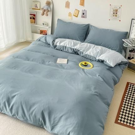 91家纺网 家纺一手货源 找家纺 （总）蓝淋家纺 2022新款纯色双拼四件套