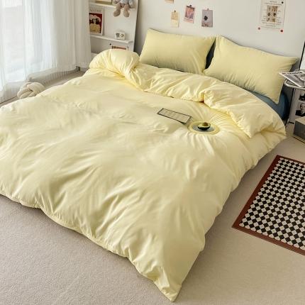 91家纺网 家纺一手货源 找家纺 （总）蓝淋家纺 2022新款纯色双拼四件套