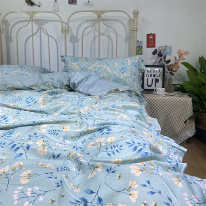 91家纺网 家纺一手货源 找家纺 棉生活 2022新款韩系花边碎花四件套 别样情怀