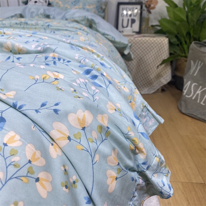 91家纺网 家纺一手货源 找家纺 棉生活 2022新款韩系花边碎花四件套 别样情怀