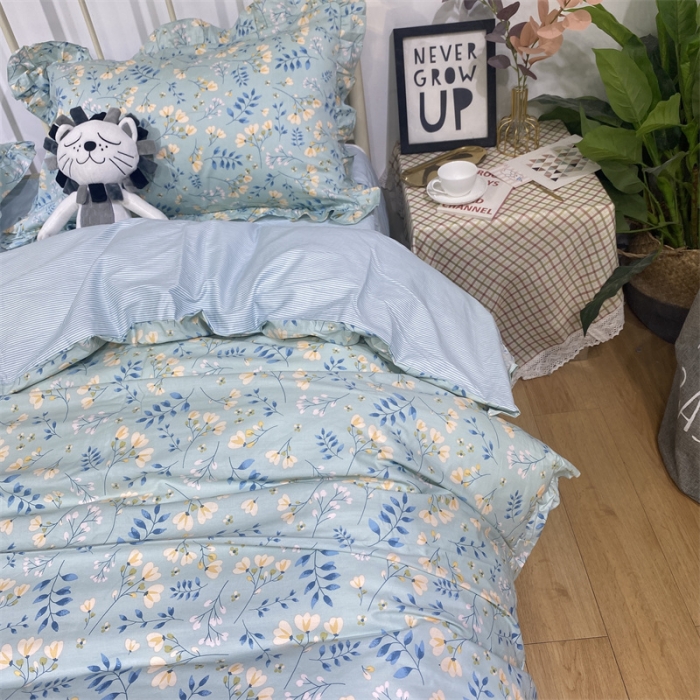 91家纺网 家纺一手货源 找家纺 棉生活 2022新款韩系花边碎花四件套 别样情怀