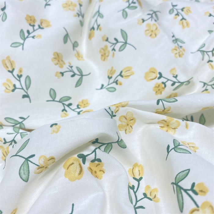 91家纺网 家纺一手货源 找家纺 棉生活 2022新款韩系花边碎花四件套 花季物语-黄