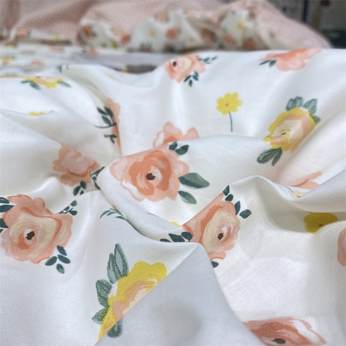 91家纺网 家纺一手货源 找家纺 棉生活 2022新款韩系花边碎花四件套 花香半语