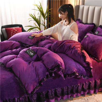 91家纺网 家纺一手货源 找家纺 （总）铠畅 2022新款牛奶绒四件套-倾城系列