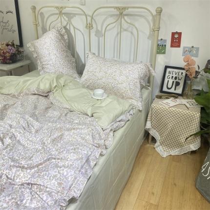 棉生活 2022新款韩系花边碎花四件套 花语寄情