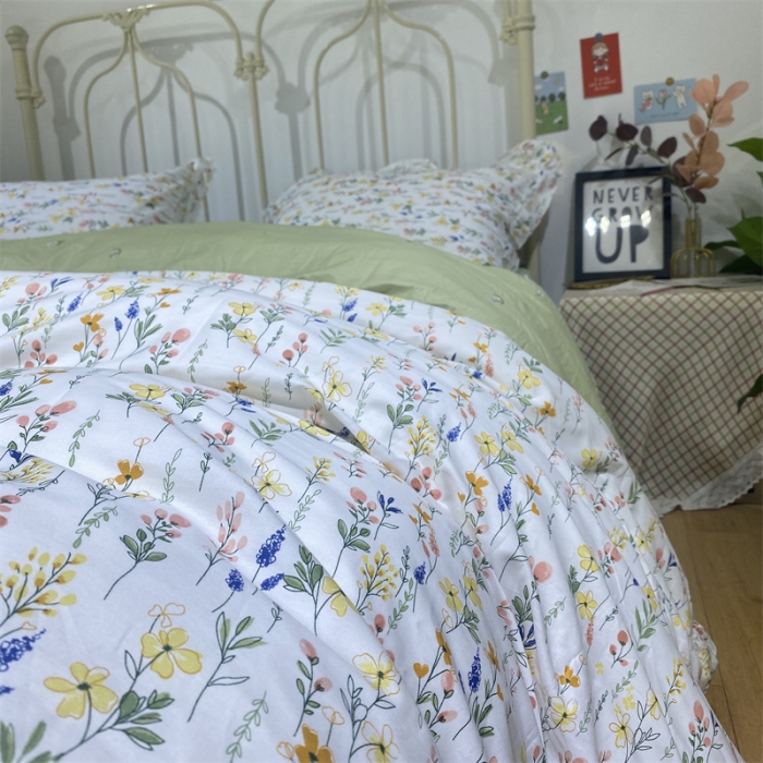 91家纺网 家纺一手货源 找家纺 棉生活 2022新款韩系花边碎花四件套 慢调时光