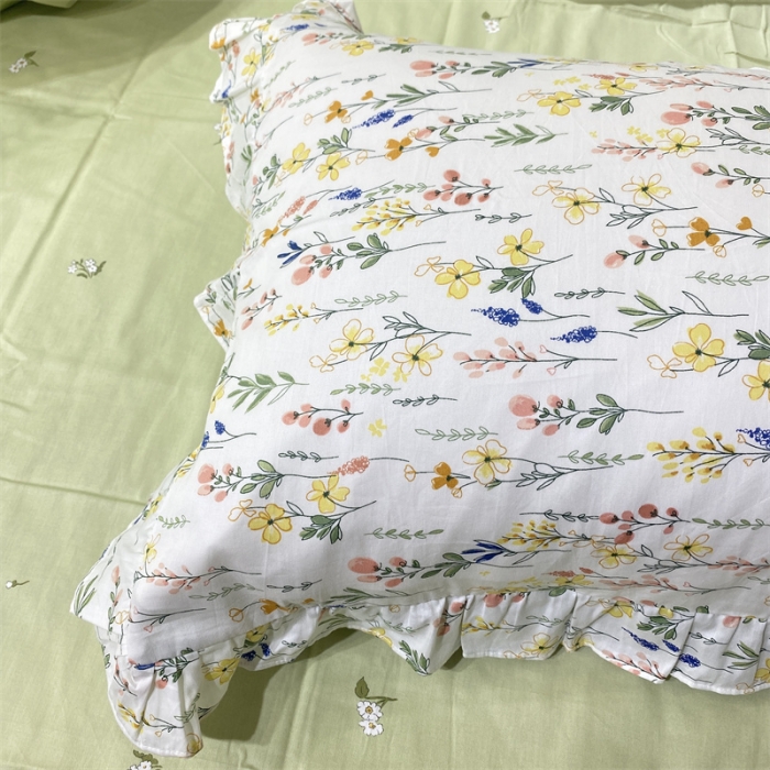 91家纺网 家纺一手货源 找家纺 棉生活 2022新款韩系花边碎花四件套 慢调时光