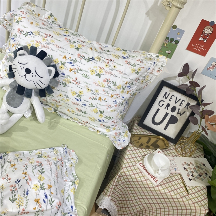 91家纺网 家纺一手货源 找家纺 棉生活 2022新款韩系花边碎花四件套 慢调时光