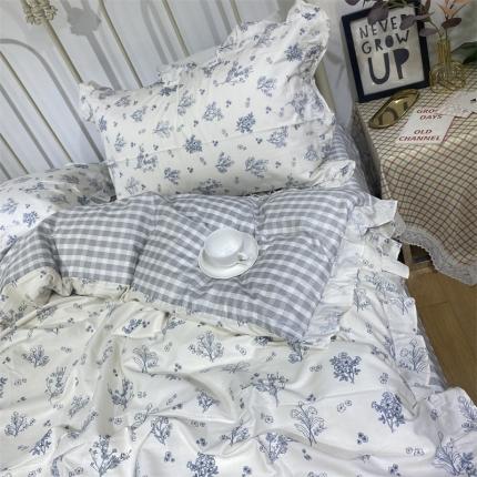 棉生活 2022新款韩系花边碎花四件套 娴雅