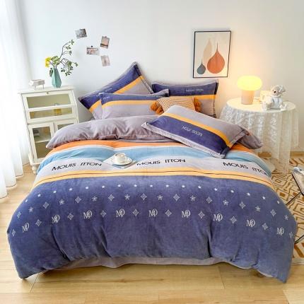 91家纺网 家纺一手货源 找家纺 （总）2024新款230克牛奶绒印花四件套 定做定制任意尺寸