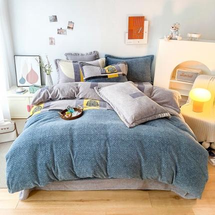 91家纺网 家纺一手货源 找家纺 （总）2024新款230克牛奶绒印花四件套 定做定制任意尺寸