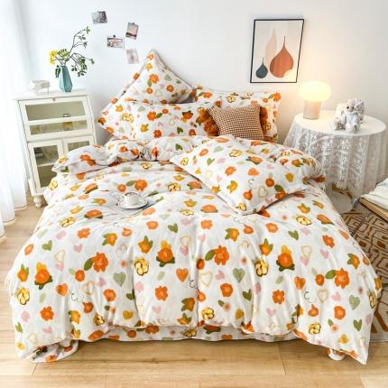 91家纺网 家纺一手货源 找家纺 （总）2024新款230克牛奶绒印花四件套 定做定制任意尺寸