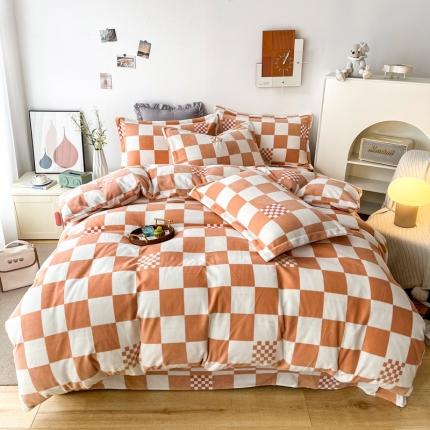 91家纺网 家纺一手货源 找家纺 （总）2024新款230克牛奶绒印花四件套 定做定制任意尺寸