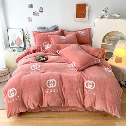 91家纺网 家纺一手货源 找家纺 （总）2024新款230克牛奶绒印花四件套 定做定制任意尺寸