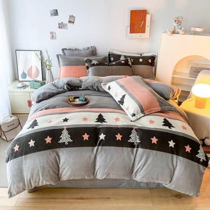 91家纺网 家纺一手货源 找家纺 （总）2024新款230克牛奶绒印花四件套 定做定制任意尺寸