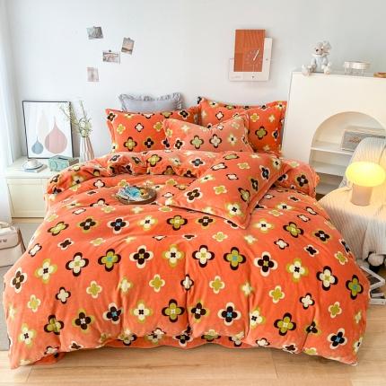 91家纺网 家纺一手货源 找家纺 （总）2024新款230克牛奶绒印花四件套 定做定制任意尺寸