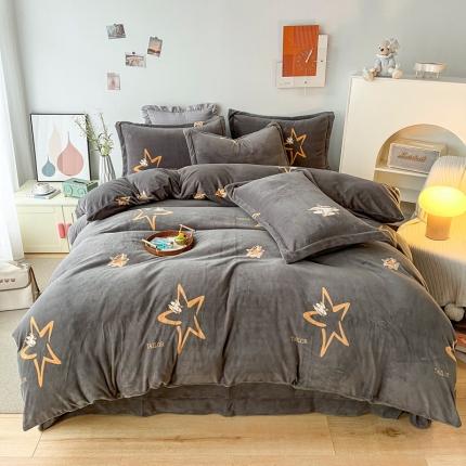 91家纺网 家纺一手货源 找家纺 （总）2024新款230克牛奶绒印花四件套 定做定制任意尺寸