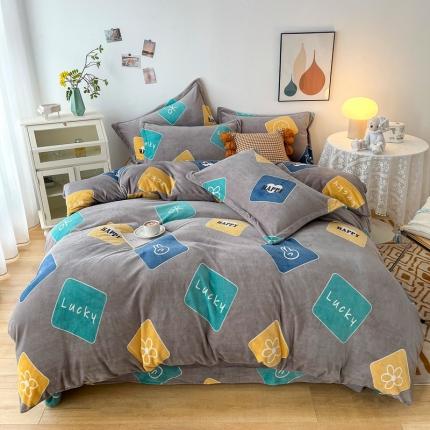 91家纺网 家纺一手货源 找家纺 （总）2024新款230克牛奶绒印花四件套 定做定制任意尺寸