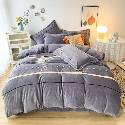 91家纺网 家纺一手货源 找家纺 （总）2024新款230克牛奶绒印花四件套 定做定制任意尺寸