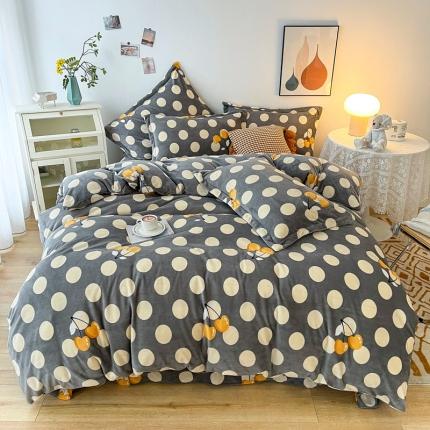 91家纺网 家纺一手货源 找家纺 （总）2024新款230克牛奶绒印花四件套 定做定制任意尺寸