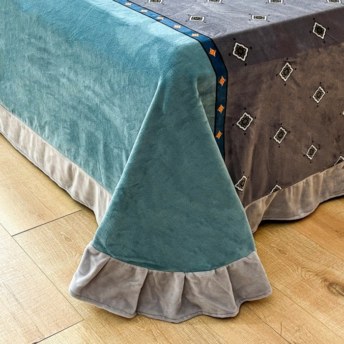 91家纺网 家纺一手货源 找家纺 2024新230克牛奶绒印花四件套 定做定制任意尺寸 奥斯丁