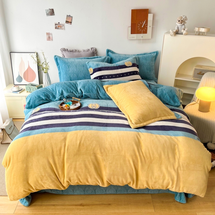 91家纺网 家纺一手货源 找家纺 2024新230克牛奶绒印花四件套定做定制任意尺寸 巴黎之约