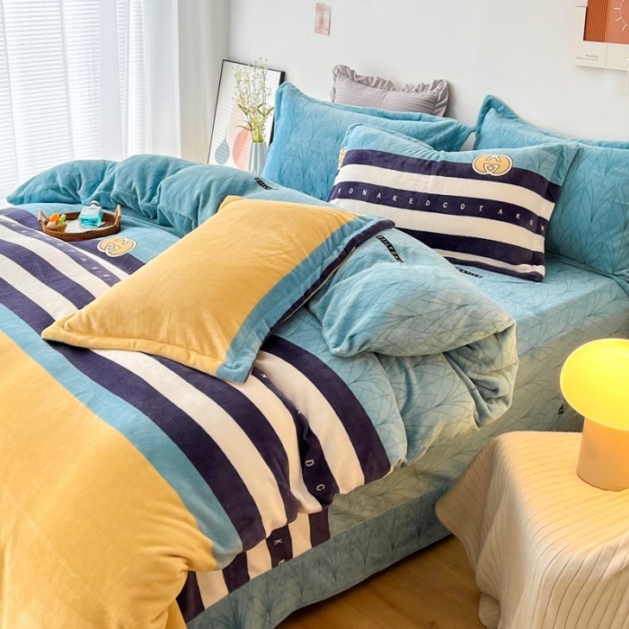 91家纺网 家纺一手货源 找家纺 2024新230克牛奶绒印花四件套定做定制任意尺寸 巴黎之约