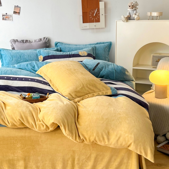 91家纺网 家纺一手货源 找家纺 2024新230克牛奶绒印花四件套定做定制任意尺寸 巴黎之约