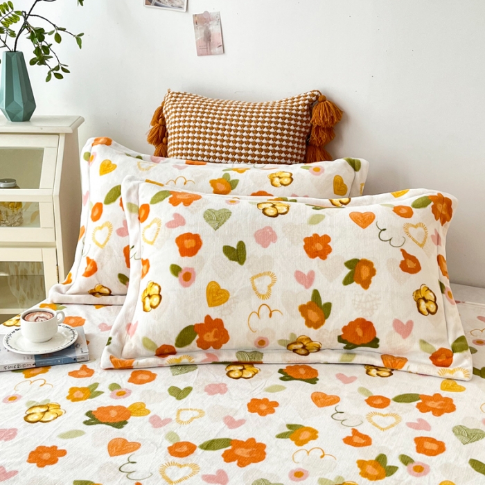 91家纺网 家纺一手货源 找家纺 2024新230克牛奶绒印花四件套 定做定制任意尺寸 春晓