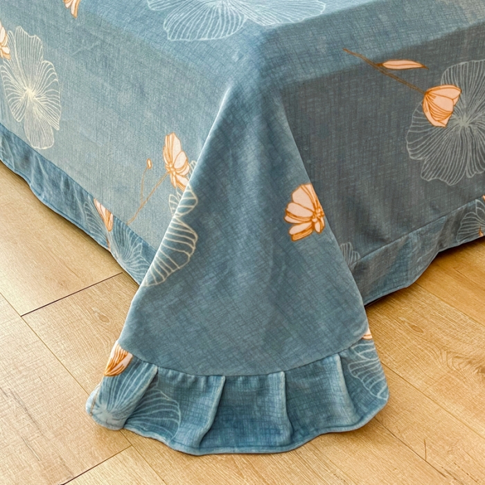 91家纺网 家纺一手货源 找家纺 2024新230克牛奶绒印花四件套定做定制任意尺寸 荷塘月色