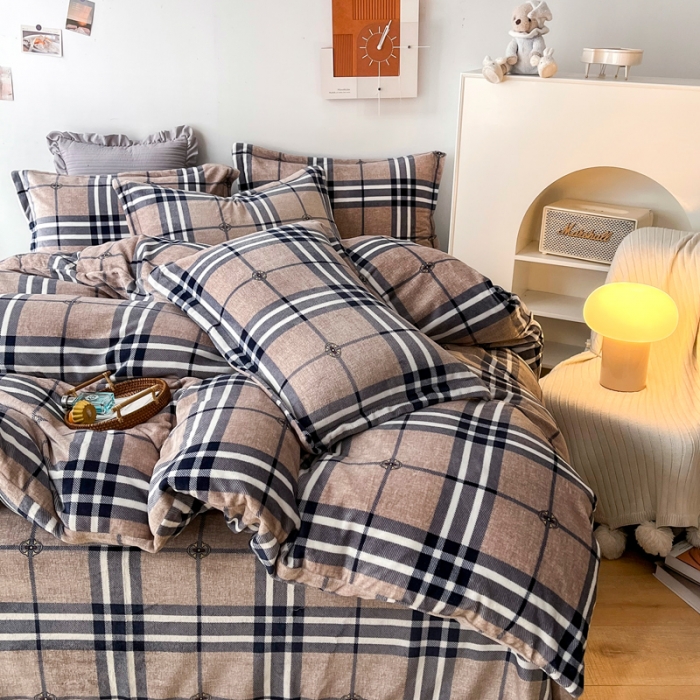 91家纺网 家纺一手货源 找家纺 2024新230克牛奶绒印花四件套定做定制任意尺寸 克洛格林