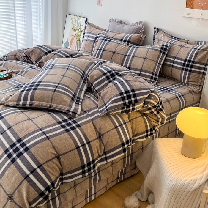 91家纺网 家纺一手货源 找家纺 2024新230克牛奶绒印花四件套定做定制任意尺寸 克洛格林