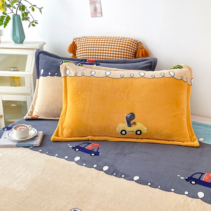 91家纺网 家纺一手货源 找家纺 2024新230克牛奶绒印花四件套定做定制任意尺寸 恐龙乐园