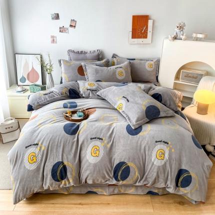 2024新230克牛奶绒印花四件套定做定制任意尺寸 浪漫情调