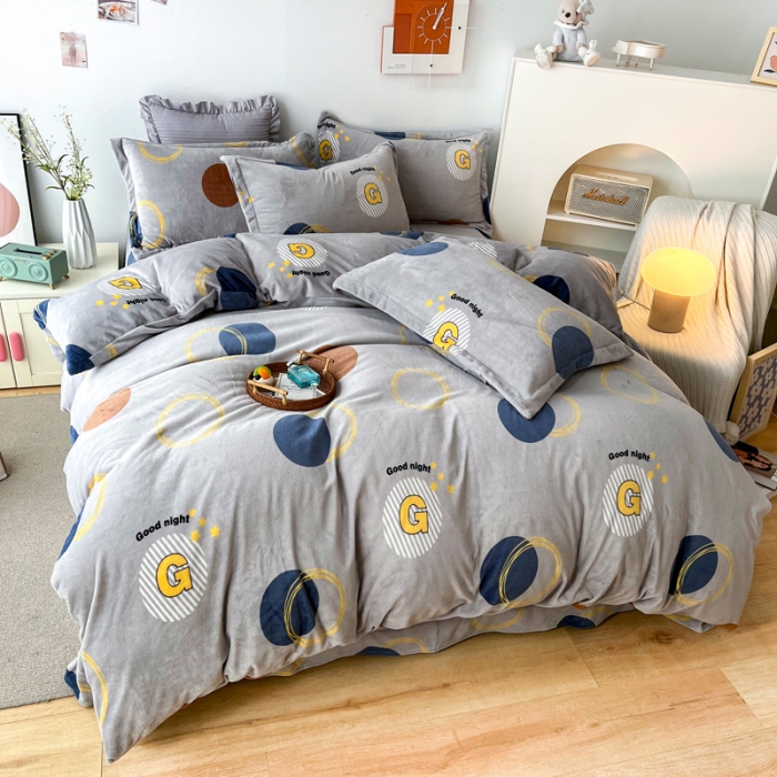 91家纺网 家纺一手货源 找家纺 2024新230克牛奶绒印花四件套定做定制任意尺寸 浪漫情调