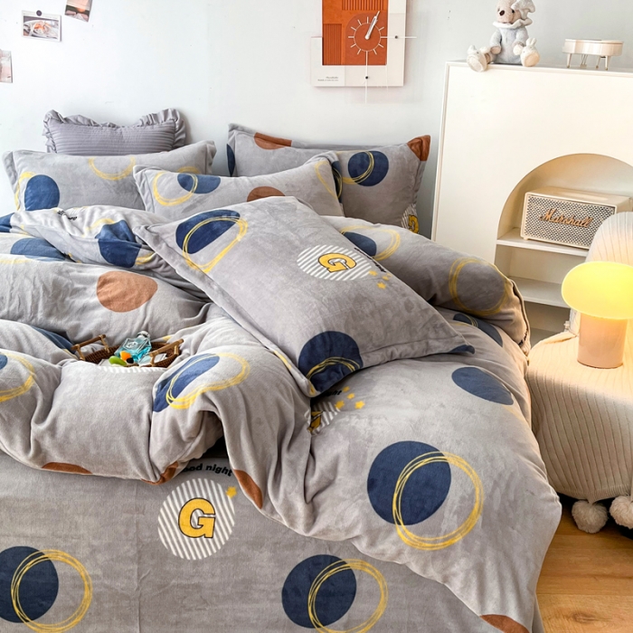 91家纺网 家纺一手货源 找家纺 2024新230克牛奶绒印花四件套定做定制任意尺寸 浪漫情调