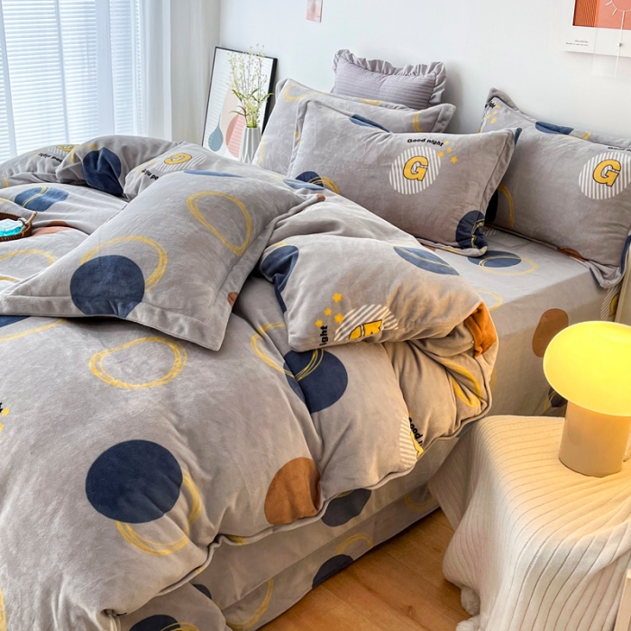 91家纺网 家纺一手货源 找家纺 2024新230克牛奶绒印花四件套定做定制任意尺寸 浪漫情调