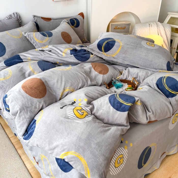 91家纺网 家纺一手货源 找家纺 2024新230克牛奶绒印花四件套定做定制任意尺寸 浪漫情调