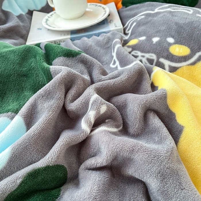 91家纺网 家纺一手货源 找家纺 2024新230克牛奶绒印花四件套 定做定制任意尺寸 萌萌兔