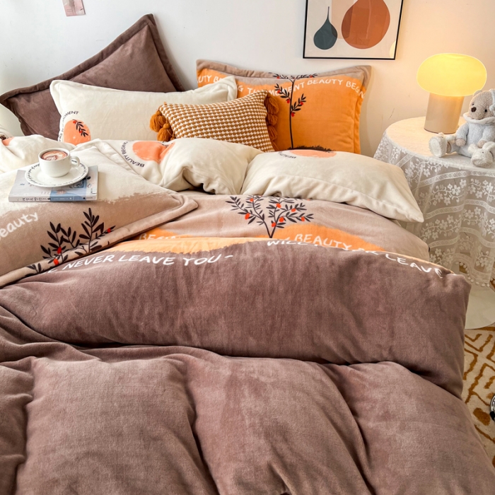 91家纺网 家纺一手货源 找家纺 2024新230克牛奶绒印花四件套定做定制任意尺寸 印象风范